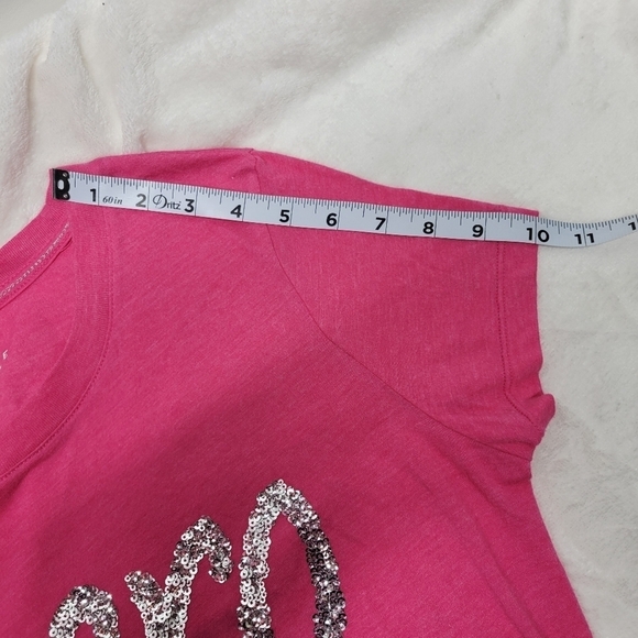 🌴3/$15🌴 women's large hot pink super soft short sleeved top with bling - Picture 12 of 12